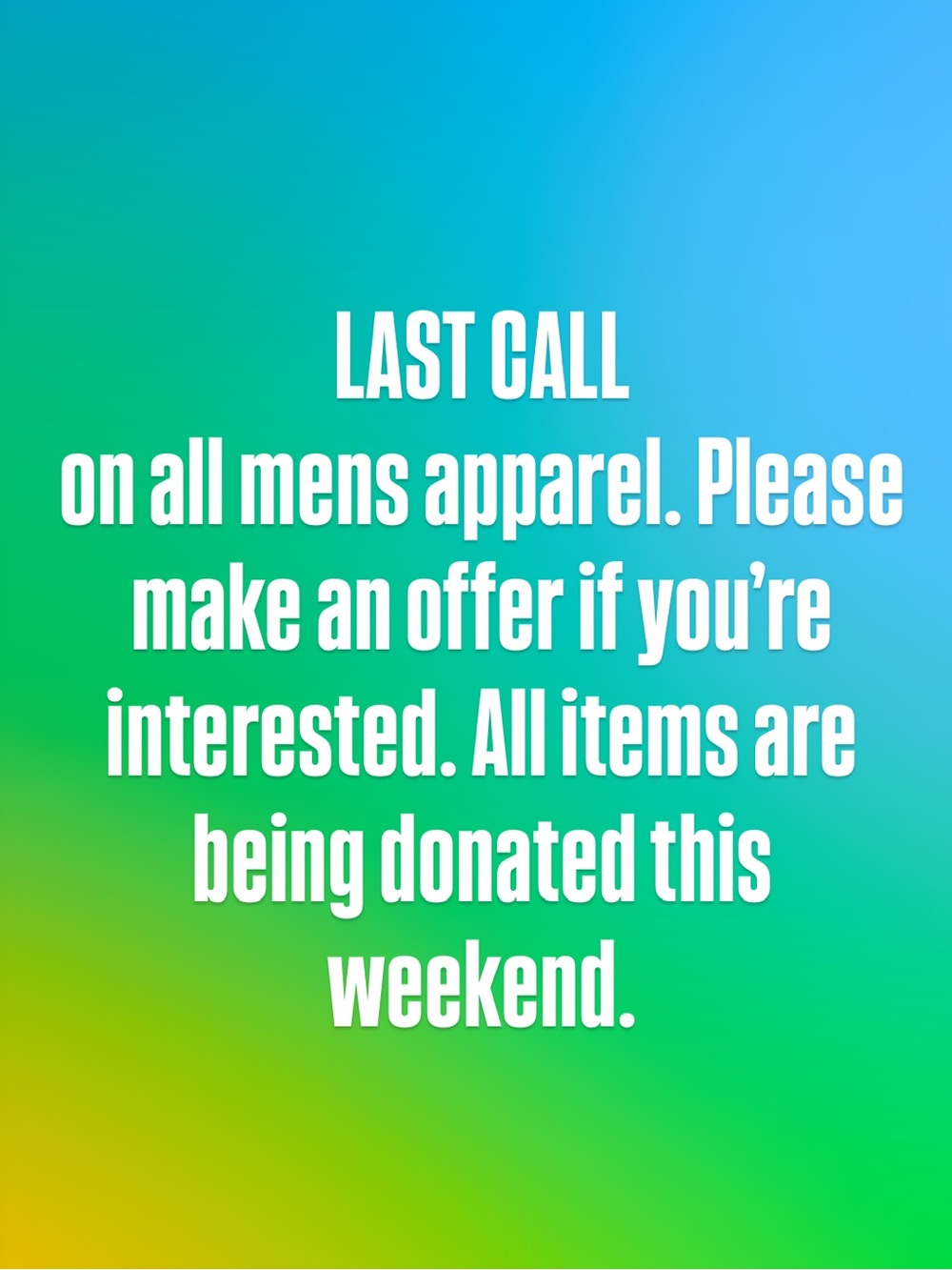 WINTER CLEARANCE ON ALL ITEMS.